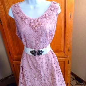 RONNI NICOLE CROCHET BEADED DRESS SIZE 16